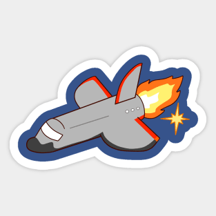 Rocket Ship and Star Sticker